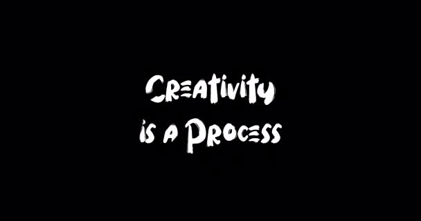 Yaratıcılık Grunge Geçiş Tipi Metin Animasyonunun Kara Arkaplan Üzerindeki Süreç — Stok video