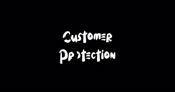 Customer Protection Effect Grunge Átmeneti Tipográfia Szöveg Animáció Fekete Háttér — Stock videók