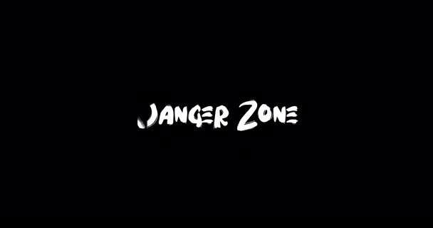 Danger Zone Effect Grunge Transition Typography Text Animation Black Background — Stock Video