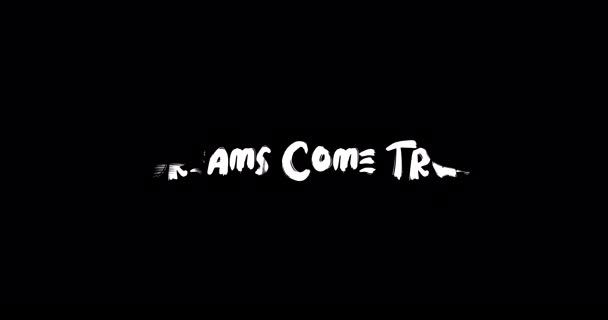 Grunge Geçiş Metin Animasyonu Nun Kara Arkaplan Üzerindeki Gerçek Efekti — Stok video