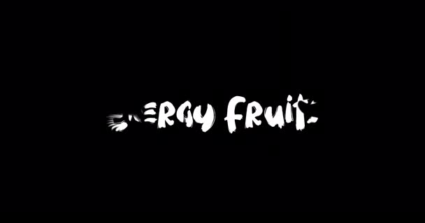 Energy Fruits Effect Van Grunge Transitie Typografie Tekst Animatie Zwarte — Stockvideo