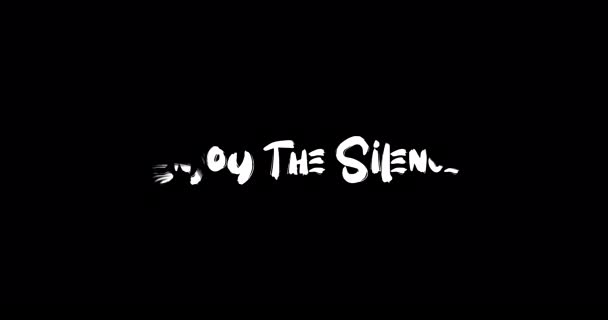 Απολαύστε Εφέ Σιωπής Της Grunge Μετάβασης Τυπογραφία Κείμενο Animation Μαύρο — Αρχείο Βίντεο