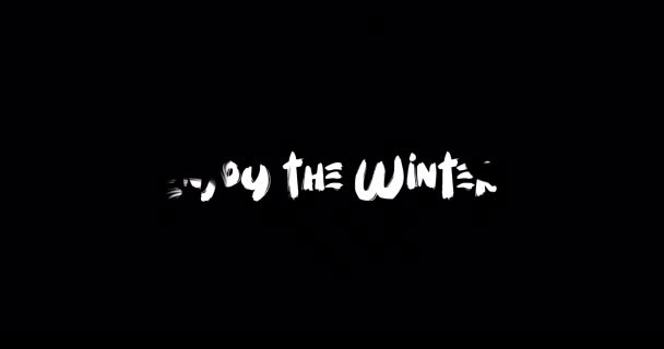 Насолоджуйтесь Зимовим Ефектом Грандж Перехідного Типографічного Тексту Анімації Чорному Тлі — стокове відео
