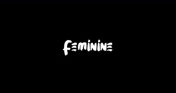 Női Grunge Átmenet Hatása Tipográfia Szöveg Animáció Fekete Háttér — Stock videók