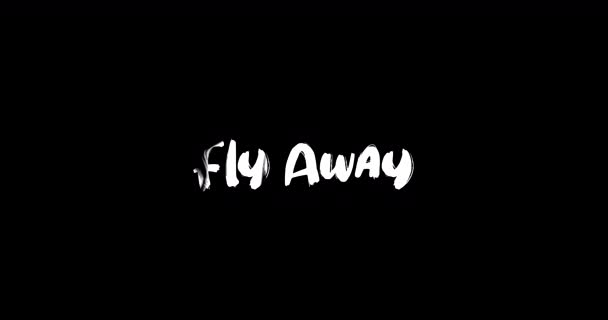 Fly Away Grunge Transition Effect Typography Κείμενο Animation Μαύρο Φόντο — Αρχείο Βίντεο