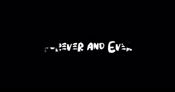 Forever Ever Grunge Transition Effect Typography Κείμενο Animation Μαύρο Φόντο — Αρχείο Βίντεο