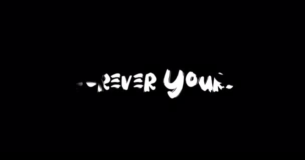 Forever Din Grunge Transition Effekt Typografi Tekst Animation Sort Baggrund – Stock-video