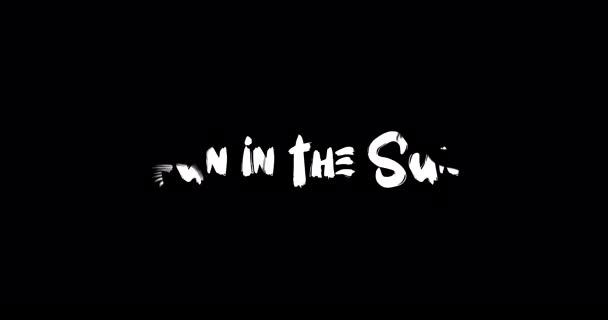 Fun Sun Grunge Transition Effect Typography Κείμενο Animation Μαύρο Φόντο — Αρχείο Βίντεο