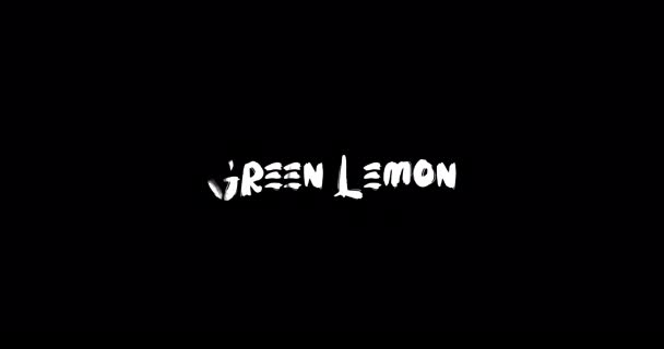 Zielona Cytryna Grunge Transition Effect Typography Tekst Animacja Czarnym Tle — Wideo stockowe