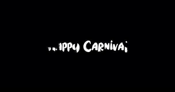 Happy Carnival Grunge Transition Effect Van Typografie Tekst Animatie Zwarte — Stockvideo