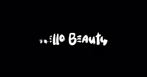 Hello Beauty Grunge Transition Effect Typography Textová Animace Černém Pozadí — Stock video