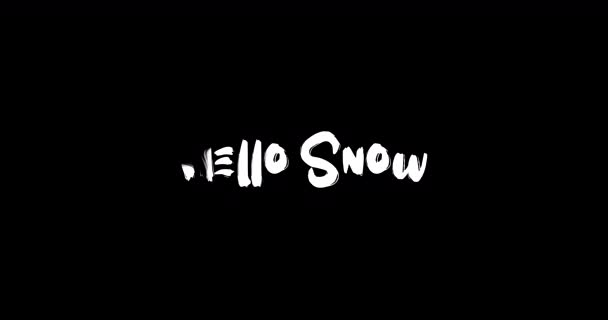 Merhaba Snow Grunge Tipografi Metin Animasyonu Siyah Arkaplan Efekti — Stok video