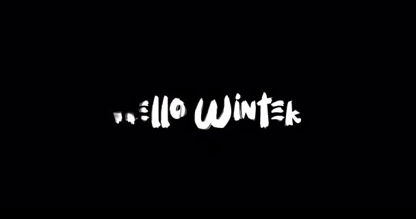 Merhaba Kış Grunge Tipografi Metin Animasyonu Kara Arkaplan Efekti — Stok video