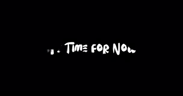 Time Now Grunge Transition Effect Typography Text Animation Black Background — Stock Video