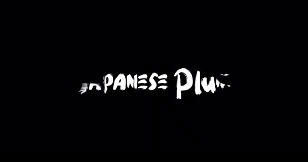 Japonský Plum Grunge Přechodový Efekt Typografie Animace Textu Černém Pozadí — Stock video