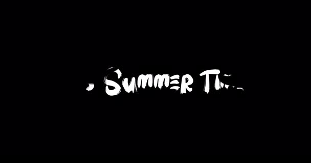 Είναι Summer Time Grunge Transition Effect Typography Text Animation Μαύρο — Αρχείο Βίντεο