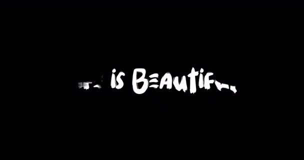 Life Beautiful Grunge Transition Effect Typography Text Animation Black Background — Stok Video