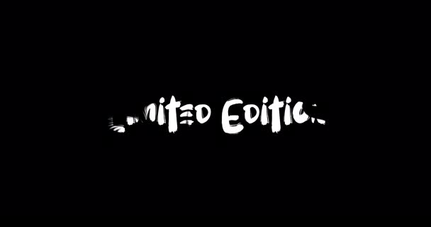 Limited Edition Grunge Transition Effect Typography Κείμενο Animation Μαύρο Φόντο — Αρχείο Βίντεο