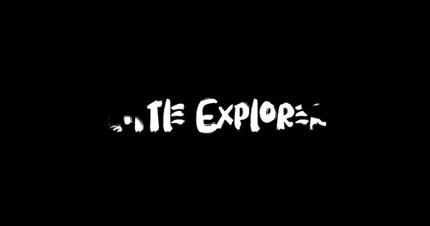Little Explorer Grunge Transition Effect Typography Text Animation Black Background — Stock Video