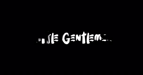 Little Gentlemen Grunge Transition Effect Typography Textová Animace Černém Pozadí — Stock video