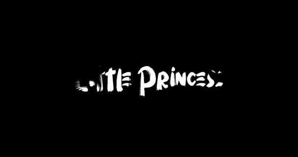 字体文字动画对黑人背景的小公主Grunge转换效应 — 图库视频影像