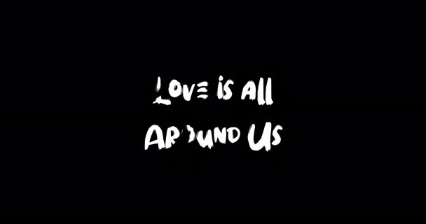 Love All Grunge Efecto Transición Tipografía Animación Texto Sobre Fondo — Vídeo de stock