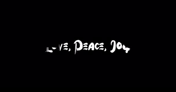 Amore Pace Gioia Grunge Effetto Transizione Della Tipografia Animazione Testuale — Video Stock