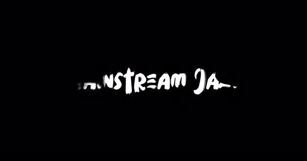 Mainstream Jazz Grunge Transition Effect Typography Textová Animace Černém Pozadí — Stock video