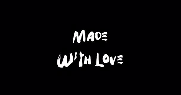 Made Love Grunge Transition Effect Typography Textová Animace Černém Pozadí — Stock video