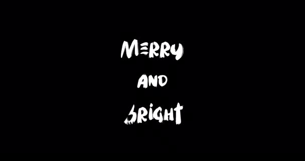 Merry Bright Grunge Transition Effect Typography Κείμενο Animation Μαύρο Φόντο — Αρχείο Βίντεο