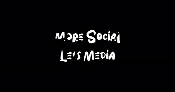 Více Social Less Media Grunge Přechodový Efekt Typografie Textová Animace — Stock video