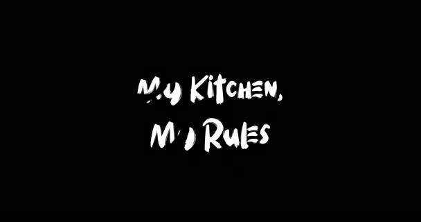 Kitchen Rules Grunge Transition Effect Typography Teks Animasi Black Background — Stok Video