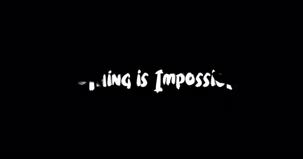 Nic Není Nemožné Grunge Transition Effect Typography Textová Animace Černém — Stock video