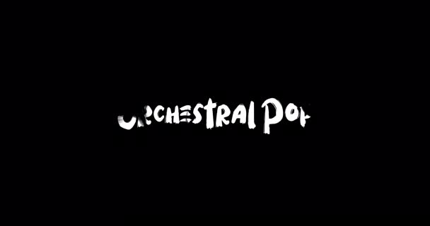 Orchestrální Pop Grunge Přechodový Efekt Typografie Textová Animace Černém Pozadí — Stock video
