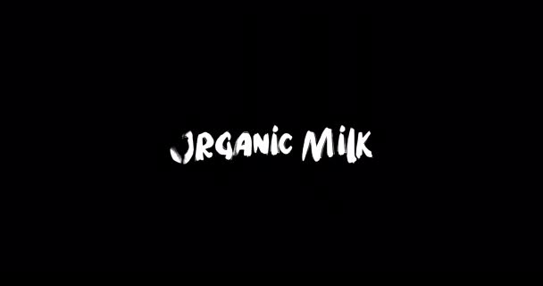 Organic Milk Grunge Transition Effect Typography Teks Animasi Black Background — Stok Video