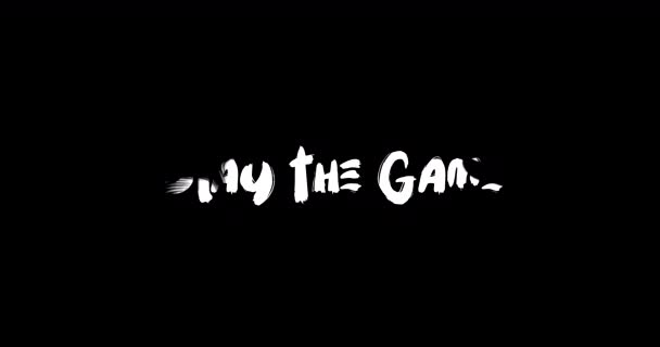Juega Juego Grunge Transition Effect Typography Text Animation Black Background — Vídeo de stock