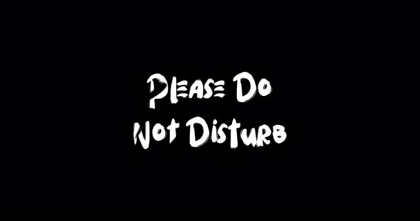 Please Disturb Grunge Transition Effect Typography Text Animation Black Background — Stock Video