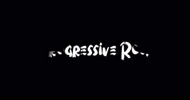 Progressiv Rock Grunge Övergång Effekt Typografi Text Animation Svart Bakgrund — Stockvideo