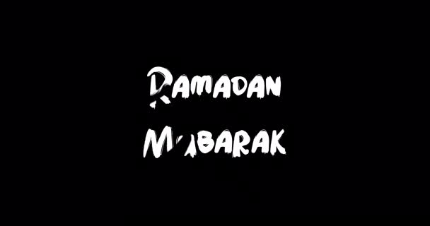 Ramadan Mubarak Grunge Átmeneti Hatása Tipográfia Szöveg Animáció Fekete Háttér — Stock videók