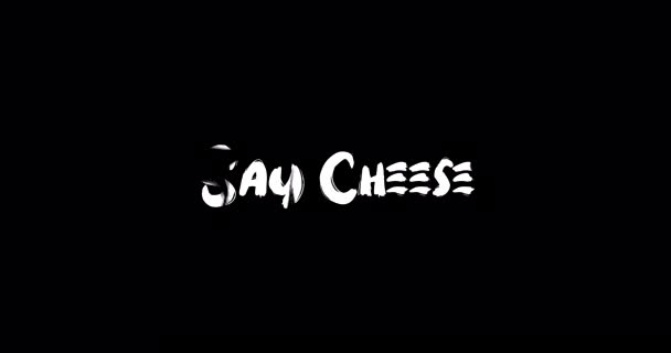 Say Cheese Grunge Transition Effect Typography Textová Animace Černém Pozadí — Stock video