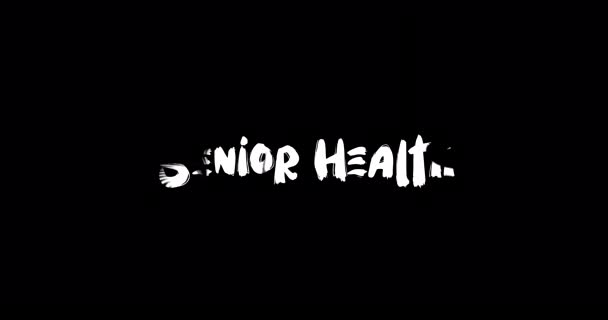 Senior Health Grunge Transition Effect Typography Tekst Animacja Czarnym Tle — Wideo stockowe