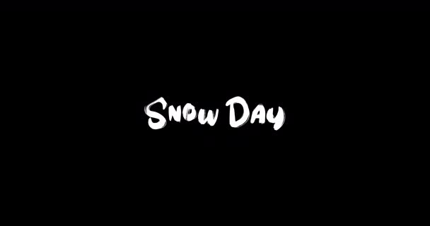 Snow Day Grunge Transition Effect Typography Κείμενο Animation Μαύρο Φόντο — Αρχείο Βίντεο