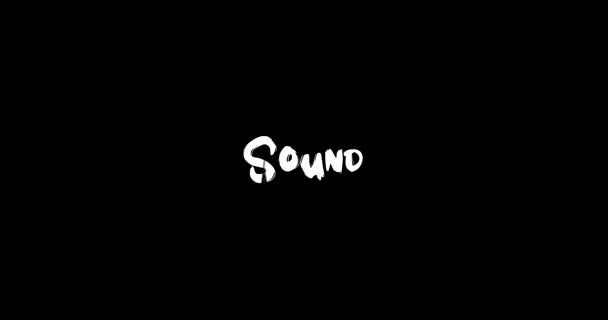 Geluid Grunge Transition Effect Van Typografie Tekst Animatie Zwarte Achtergrond — Stockvideo