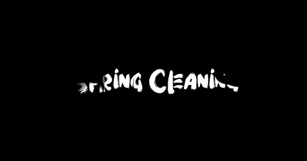 Primavera Limpeza Grunge Transição Efeito Tipografia Animação Texto Fundo Preto — Vídeo de Stock