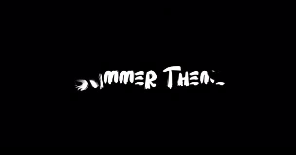 Sommar Tema Grunge Övergång Effekt Typografi Text Animation Svart Bakgrund — Stockvideo