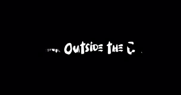 Think Out Box Grunge Transition Effect Typography Text Animation Black — стоковое видео