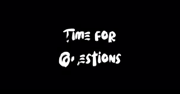 Time Questions Grunge Transition Effect Typography Textová Animace Černém Pozadí — Stock video