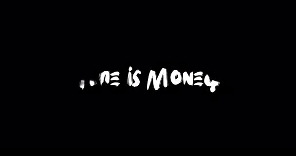 Time Money Grunge Transition Effect Typography Textová Animace Černém Pozadí — Stock video