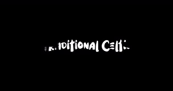 Efectul Tradițional Tranziției Grungeului Celtic Animației Textului Tipografic Fundal Negru — Videoclip de stoc