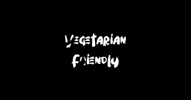 Vegetariánské Přátelské Grunge Přechodový Efekt Typografie Textová Animace Černém Pozadí — Stock video